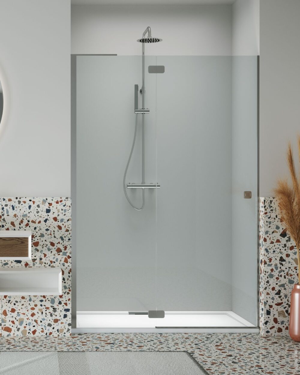 Darling - Anta battente con fisso in linea abbinabile a 1 lato fisso